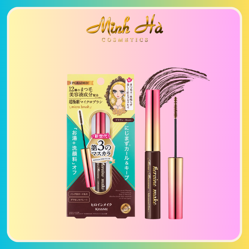 Mascara Kiss me Heroine Make Micro Mascara Advanced Film chống trôi tơi dài mi