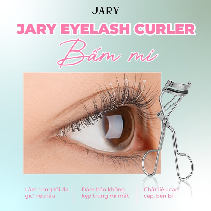 Bấm mi JARY Eyelash Curler Silver Bạc Unbox
