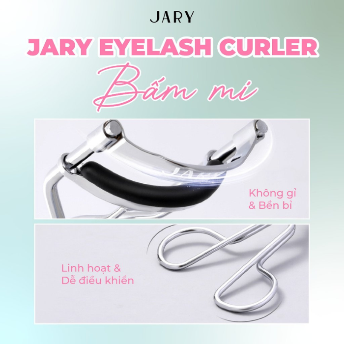 Bấm mi JARY Eyelash Curler Silver Bạc Unbox