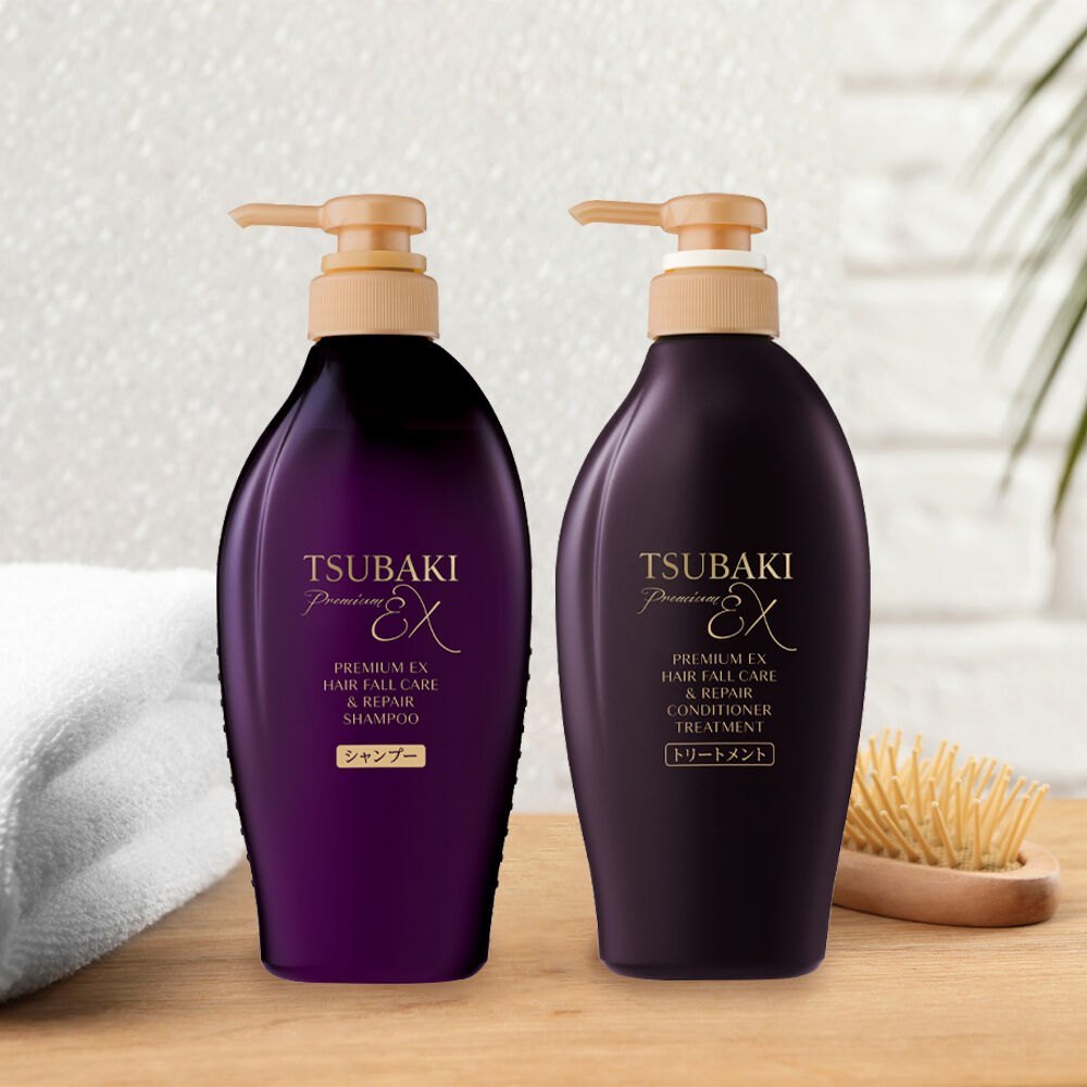 Dầu gội và dầu xả Tsubaki Premium Ex Hair Fall Care & Repair 450ml phục hồi hư tổn ngăn rụng tóc