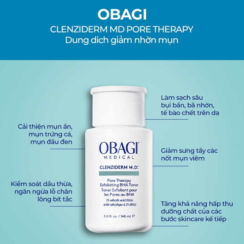 Toner Obagi Medical Clenziderm M.D.Pore Therapy Exfoliating BHA 148ml