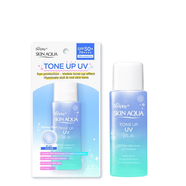 Kem chống nắng Skin Aqua Tone Up UV Essence/Milk SPF50+ PA++++ 50g bản nội địa Nhật và sản xuất tại Việt Nam