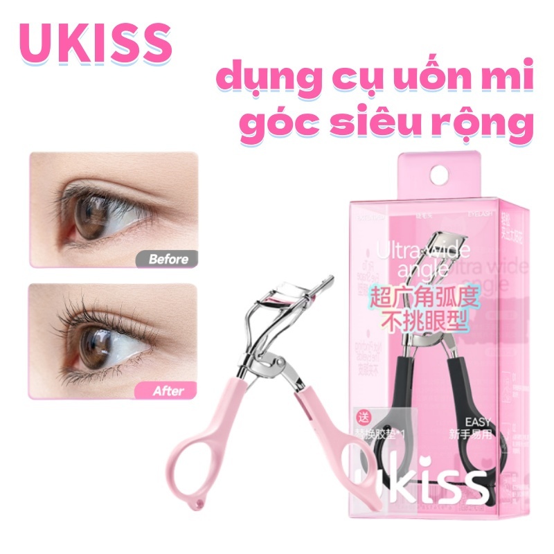 Kẹp bấm mi Ukiss Ultra Wide Angle kèm đệm thay thế tiện dụng