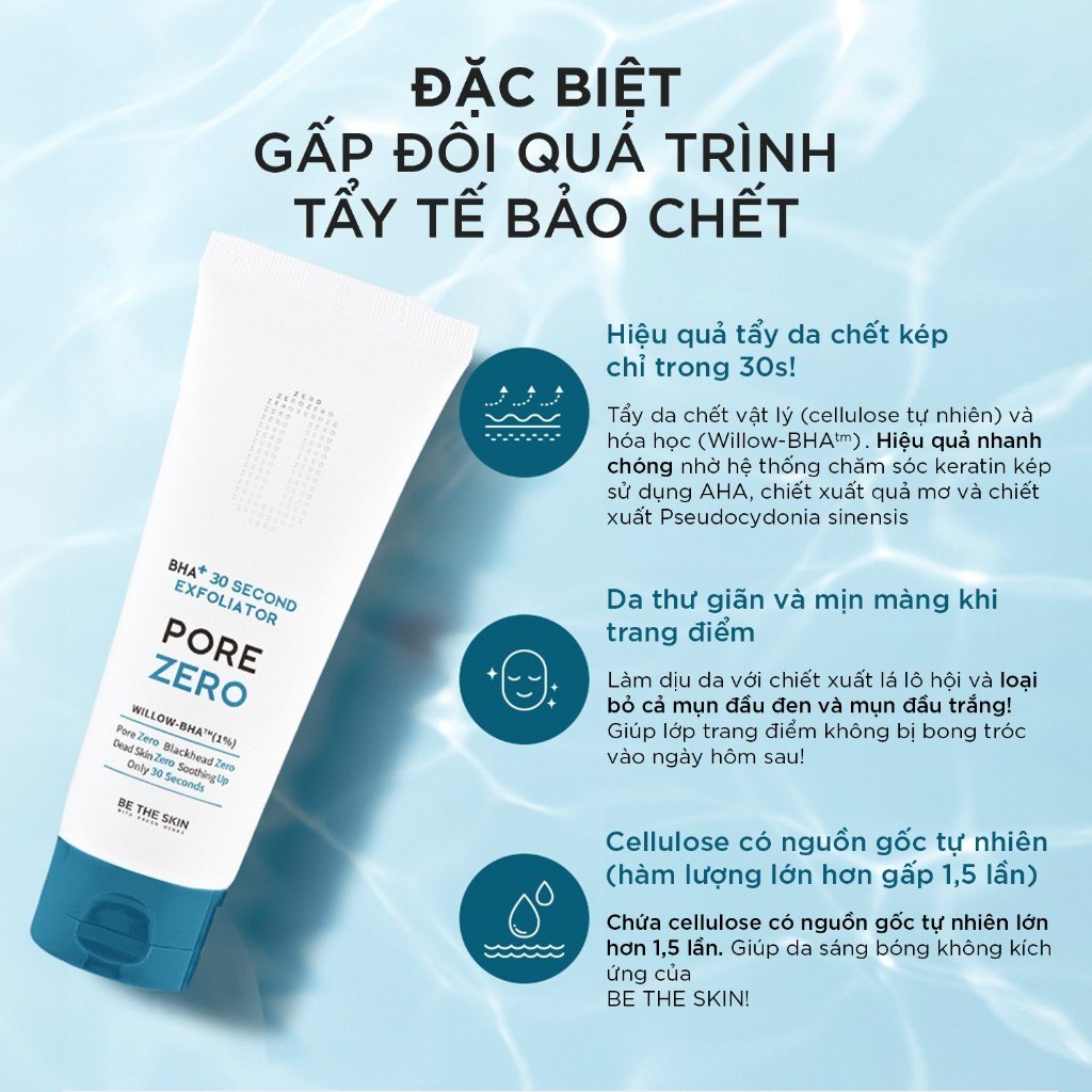 Gel tẩy da chết Be The Skin BHA+ 30 Second Exfoliator Pore Zero 100g