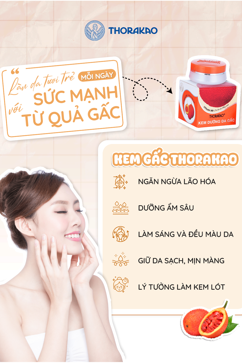 Kem dưỡng da gấc Thorakao 3g