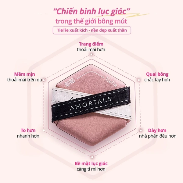 Hộp mút trang điểm AMORTALS Tietie 3pcs