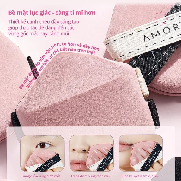 Hộp mút trang điểm AMORTALS Tietie 3pcs