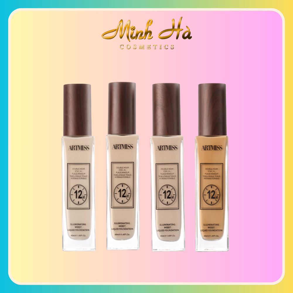 Kem nền Artmiss Illuminating Moist Liquid Foundation 12h 40ml che phủ tự nhiên dưỡng ẩm giữ nền bền màu