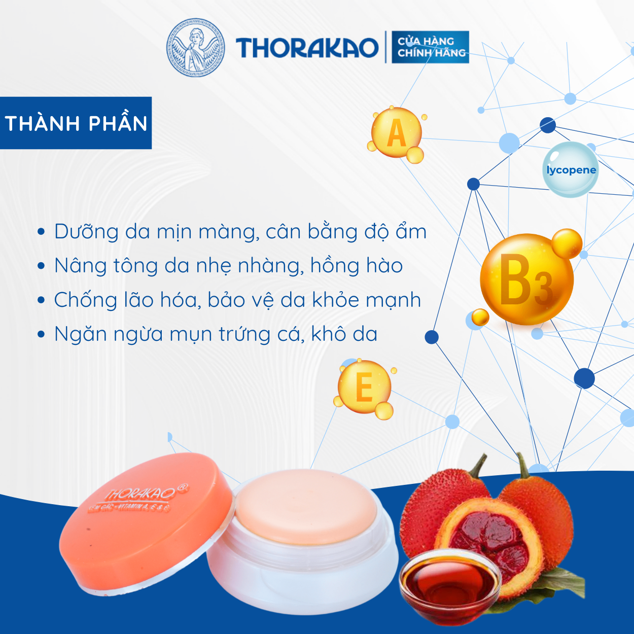 Kem dưỡng da gấc Thorakao 3g