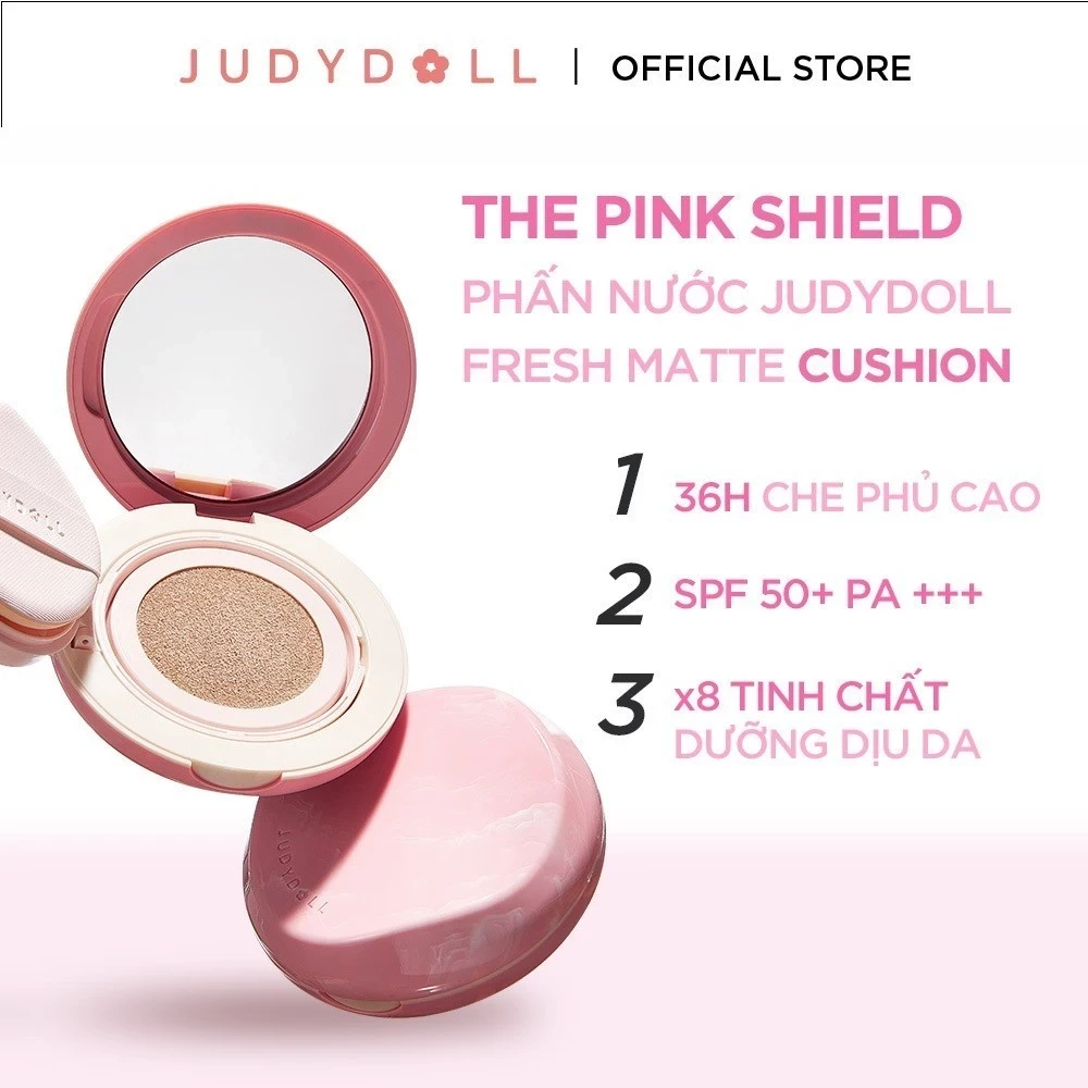 Phấn nước Judydoll Fresh Matte Cushion 12.5g mỏng nhẹ và bền màu suốt ngày