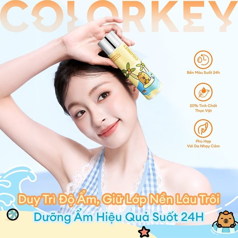 Xịt khóa nền makeup Colorkey Brighrening Dewy Makeup Setting Spray 100ml