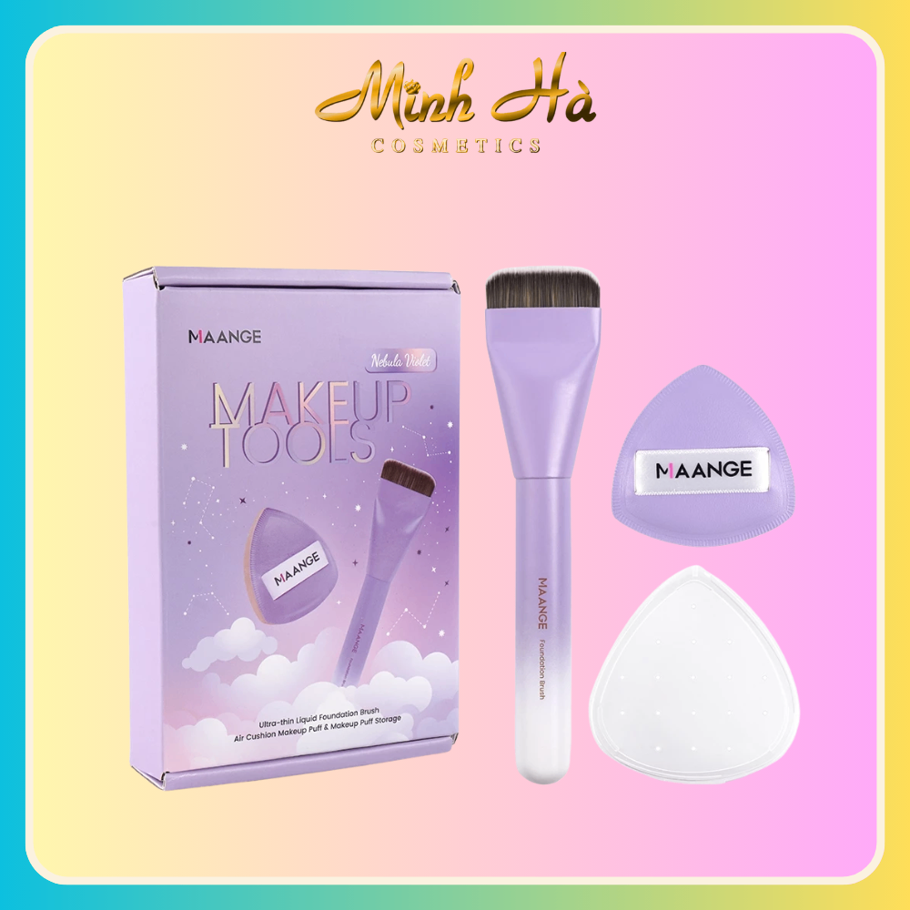 Bộ dụng cụ trang điểm MAANGE Makeup Tools (cọ dẹt đánh nền + bông phấn phủ)