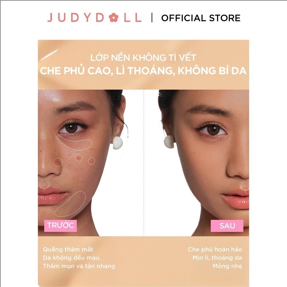 Phấn nước Judydoll Fresh Matte Cushion 12.5g mỏng nhẹ và bền màu suốt ngày