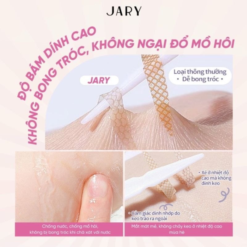 Miếng dán kích mí Jary Eyelid Tape 40 miếng nhiều size tệp màu da bám dính tốt