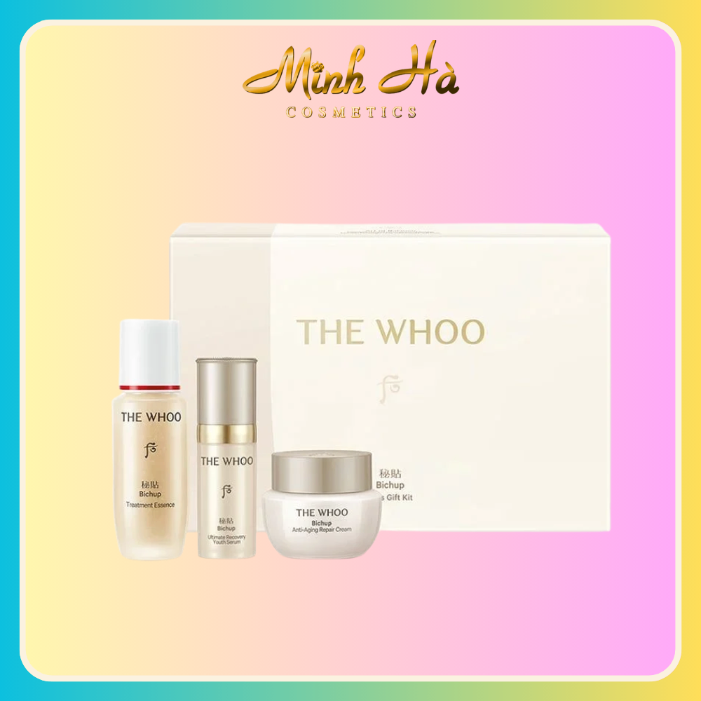 Set dưỡng da The History of Whoo Bichup 3pcs Gift Kit (Essence 15ml + Serum 10ml + kem dưỡng 10ml)