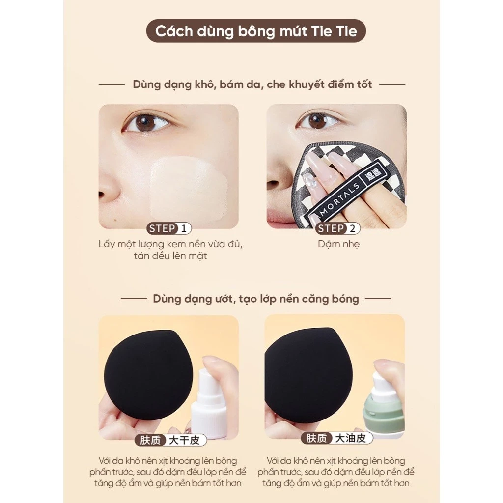 Hộp mút trang điểm AMORTALS Song tử 2pcs