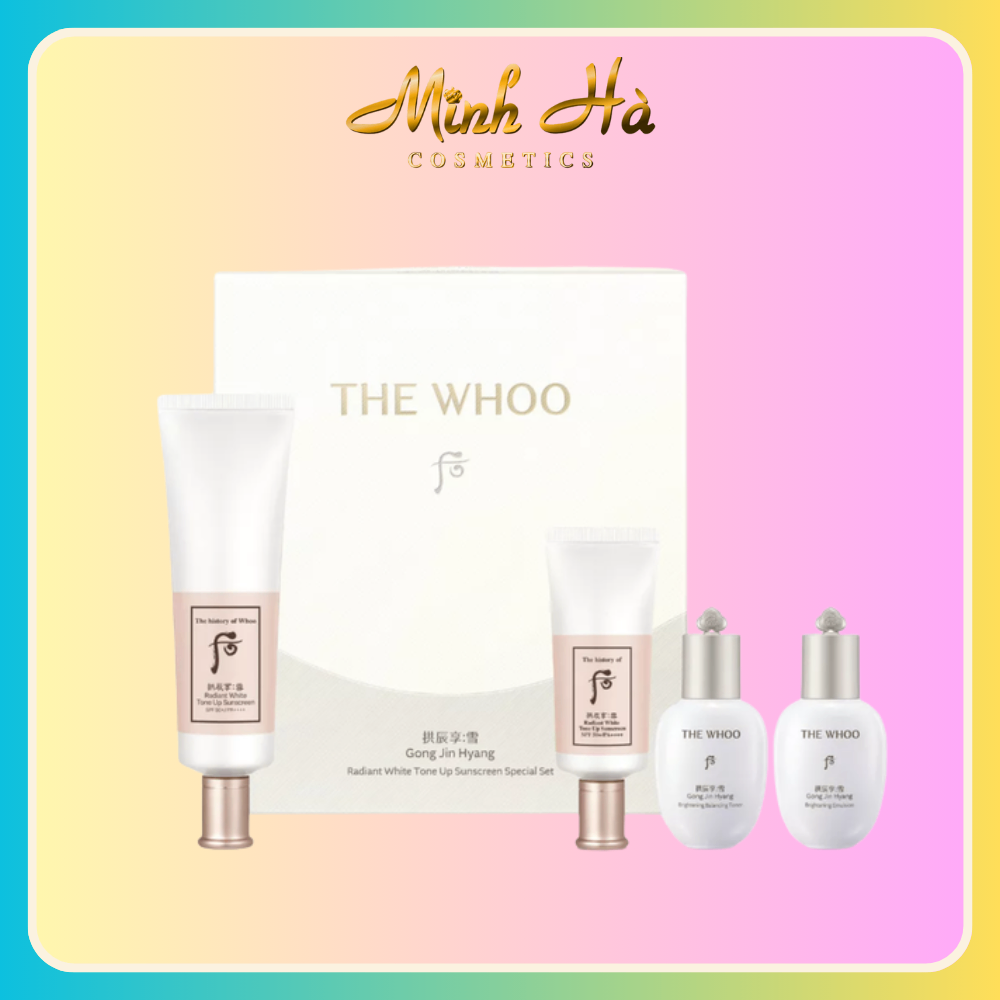 Set kem chống nắng The Whoo Gong Jin Hyang:Seol Radiant White Tone Up Sunscreen Special Set 4pcs
