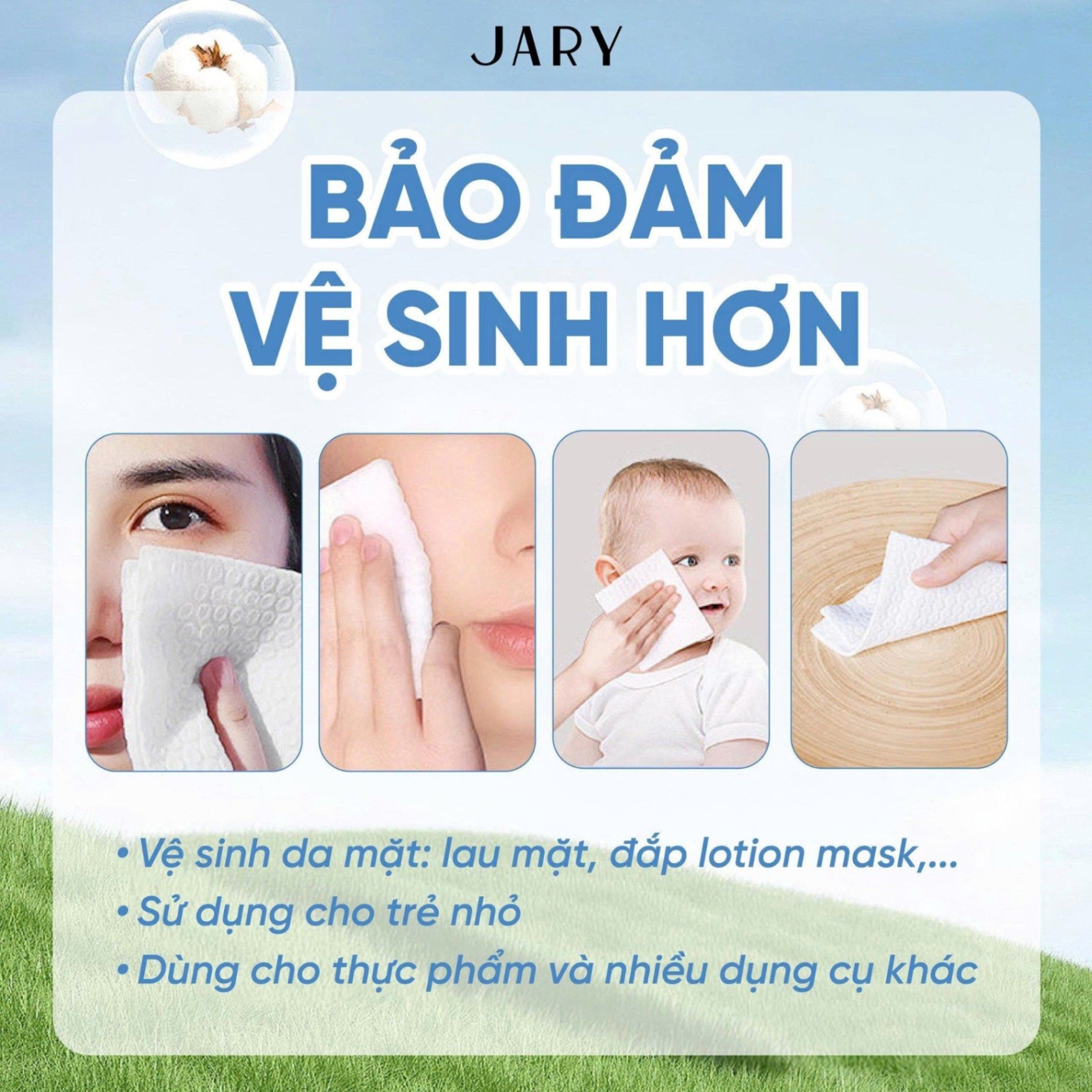 Khăn khô đa năng Jary Disposable Face Towel 35 miếng