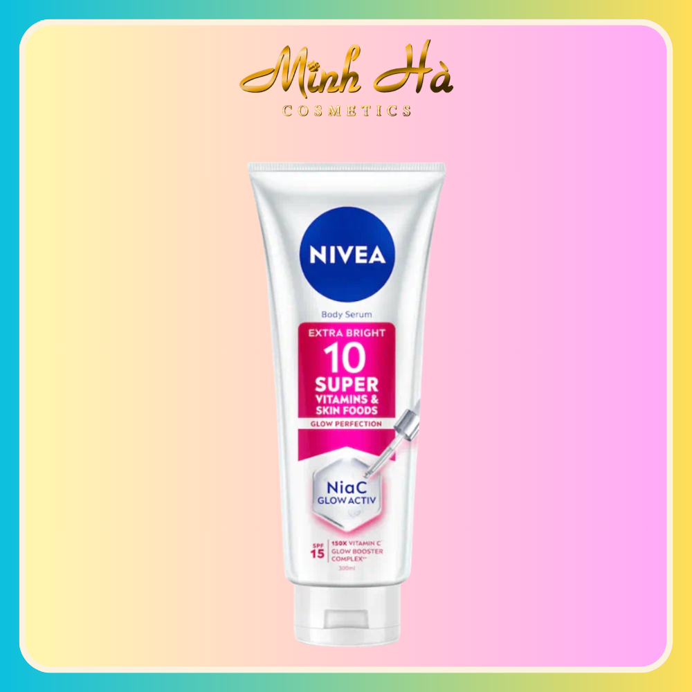 Dưỡng thể body Nivea Extra Bright 10 Super Vitamins & Skin Foods NiaC Glow Activ sáng da mờ đốm nâu