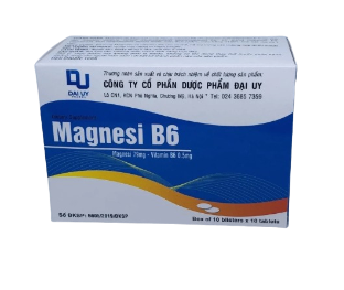 4852. Magie B6 (Giống Sanofi) ( Magnesi 79mg + vitamin B6 0.5mg; Hộp 10 vỉ bấm x 10 viên nén bao phim, Thùng 100h) Đại Uy ( Hoá đơn bán lẻ)