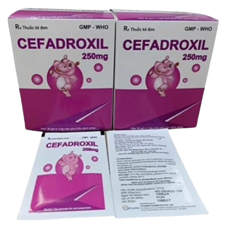5172. Cefadroxil 250 ( Cefadroxil 250mg; Hộp 30 gói x 1.5gram thuốc bột; Thùng 73 hộp) S.Pharm.