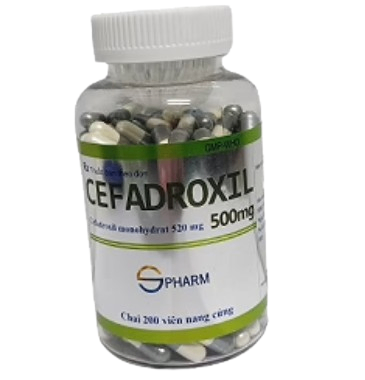5171. Cefadroxil 500mg (Cefadroxil 500mg; Chai 200 viên nang cứng; Thùng 50 chai) S.Pharm.