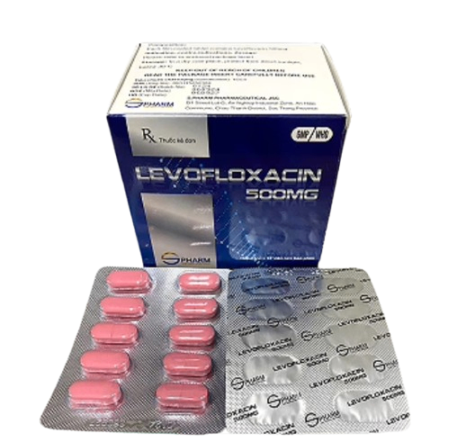 5175.(KSĐB) Levofloxacin 500mg (Levofloxacin 500mg: Hộp 10 vỉ x 10 viên nén bao phim; Thùng 72 hộp) S.Pharm.