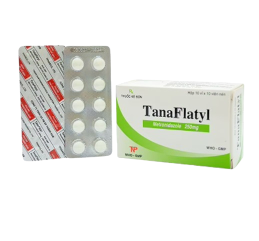 5180. Tanaflatyl 250 ( Metronidazol 250mg: Hộp 10 vỉ x 10 viên nén; Thùng 141 hộp) Thành Nam .