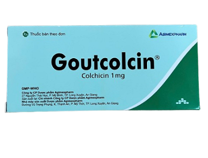 5191. GOUTCOLCIN (Colchicin 1 mg; Hộp 2 vỉ x 20 viên nén; Thùng 375 hộp) Agimexpharm