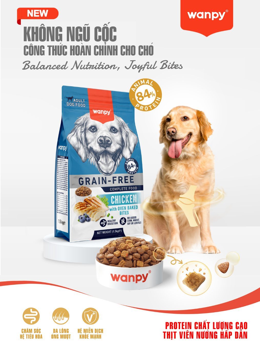 Hạt Wanpy Grain Free Chó 500g