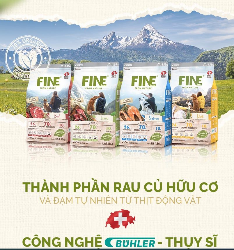 FINE Thức ăn hữu cơ tự nhiên cho chó 1.36kg