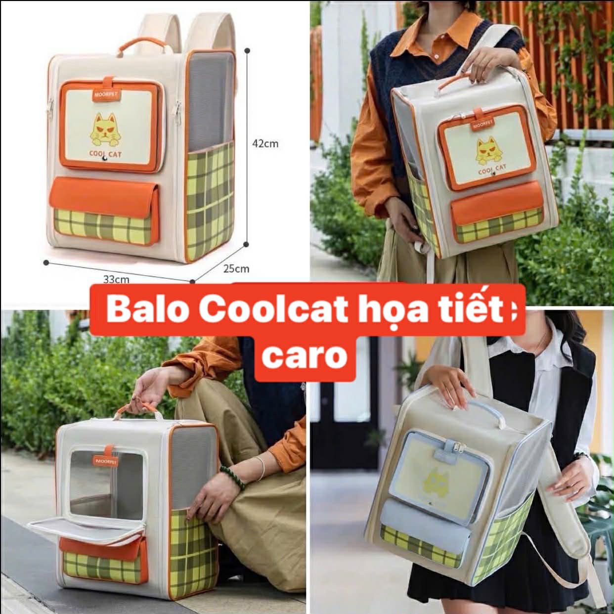 Balo Coolcat họa tiết caro