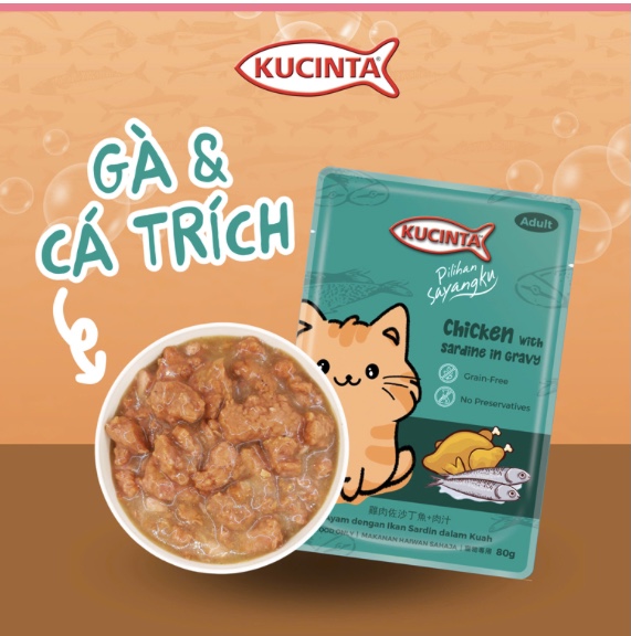 Pate Kucinta cho mèo gói 80g