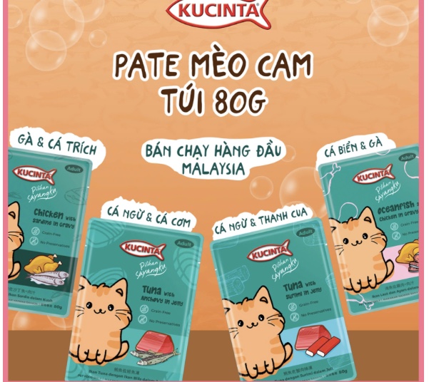 Pate Kucinta cho mèo gói 80g