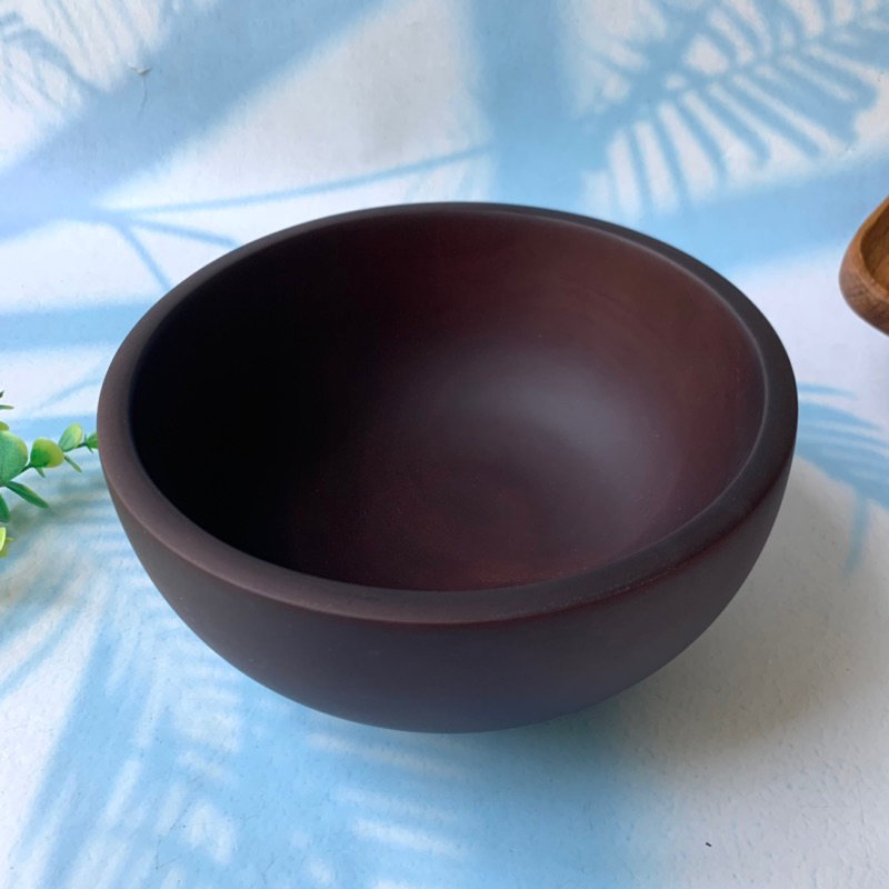 Bát gỗ xà cừ màu nâu đen 20x9cm