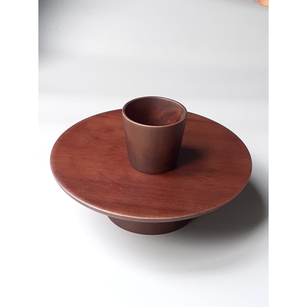 Cốc gỗ keo 7x7cm màu nâu đen