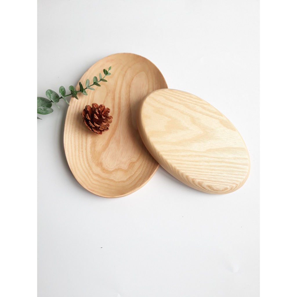 Đĩa gỗ oval Tần bì