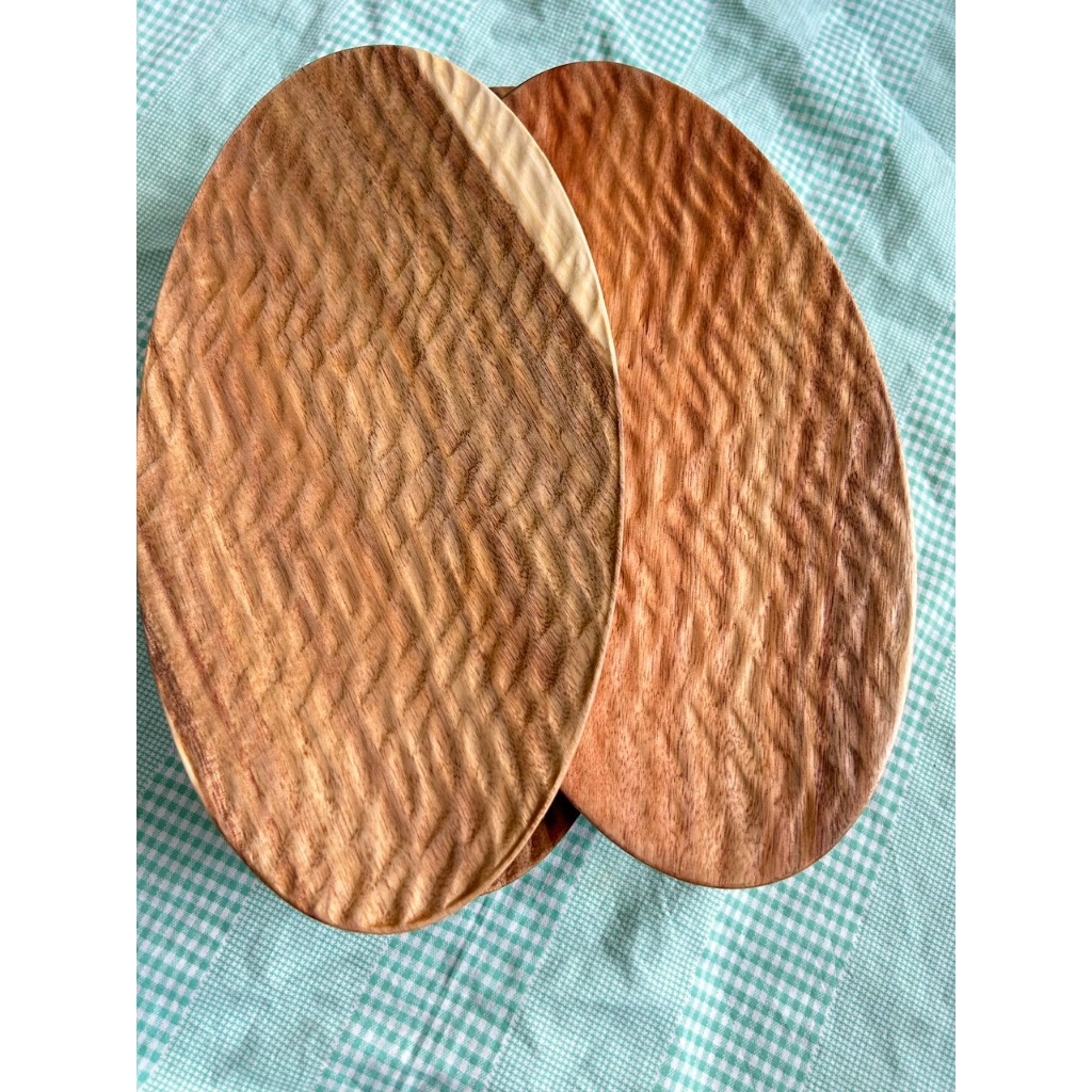 Đĩa gỗ oval tổ ong 30x15cm gỗ keo