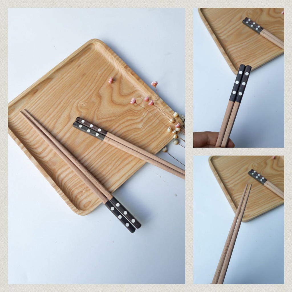Đũa gỗ beech chấm bi