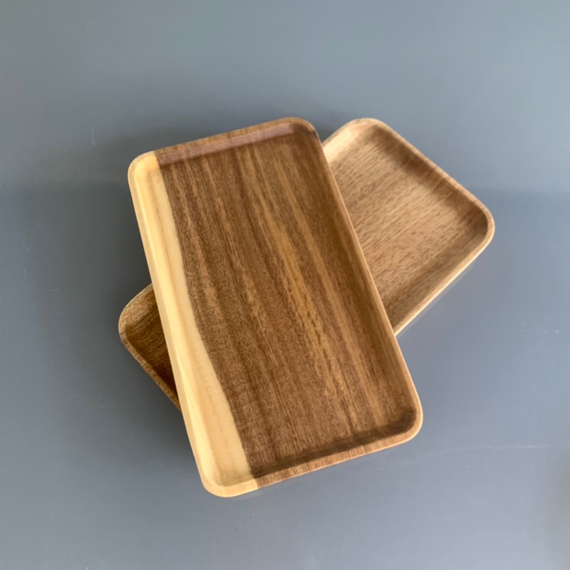 Khay gỗ Keo hình chữ nhật 25x14cm