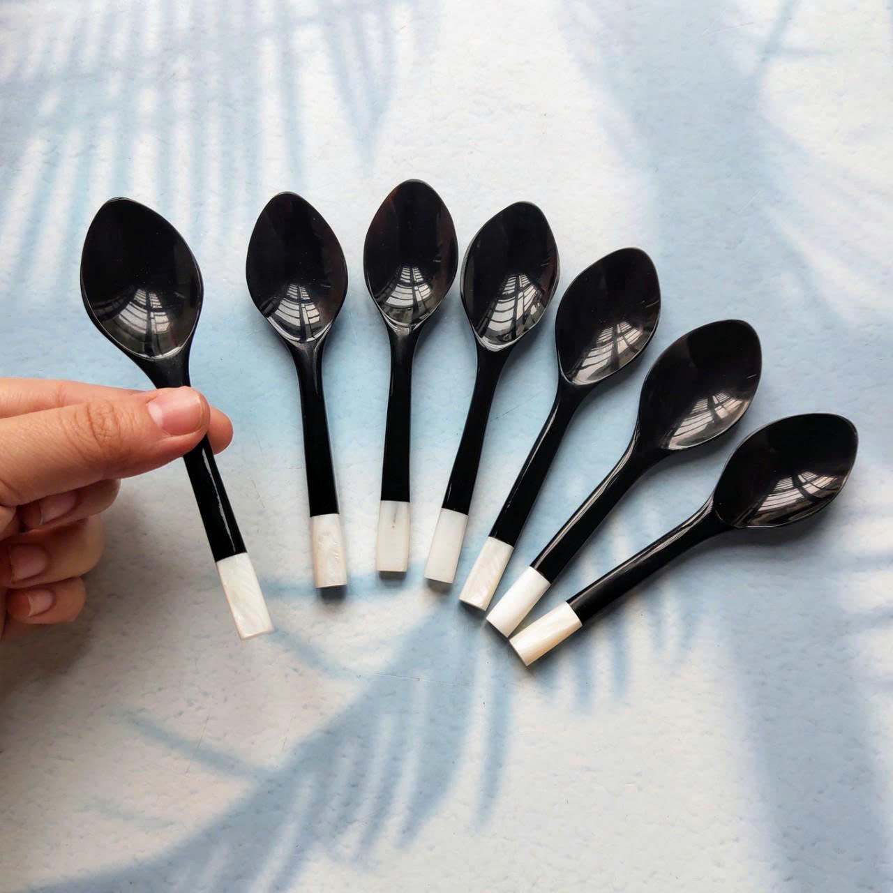 Thìa sừng đen đuôi trai 12x3cm