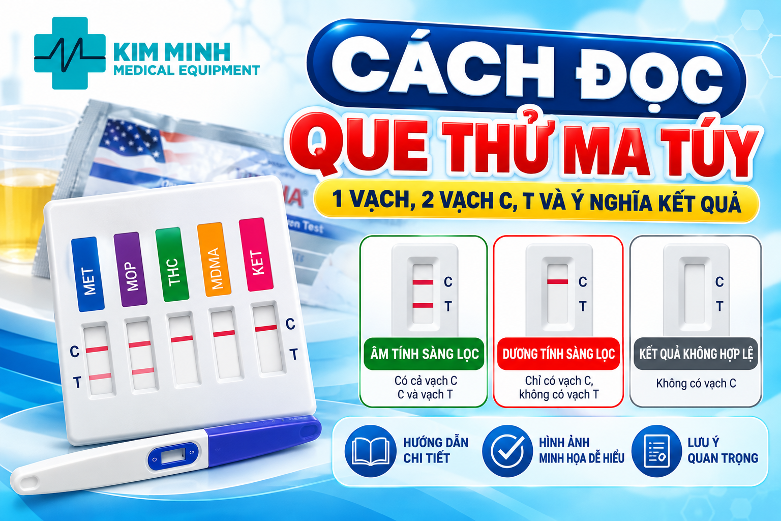 Cách Đọc Que Thử Ma Túy: 1 Vạch, 2 Vạch C/T Chính Xác