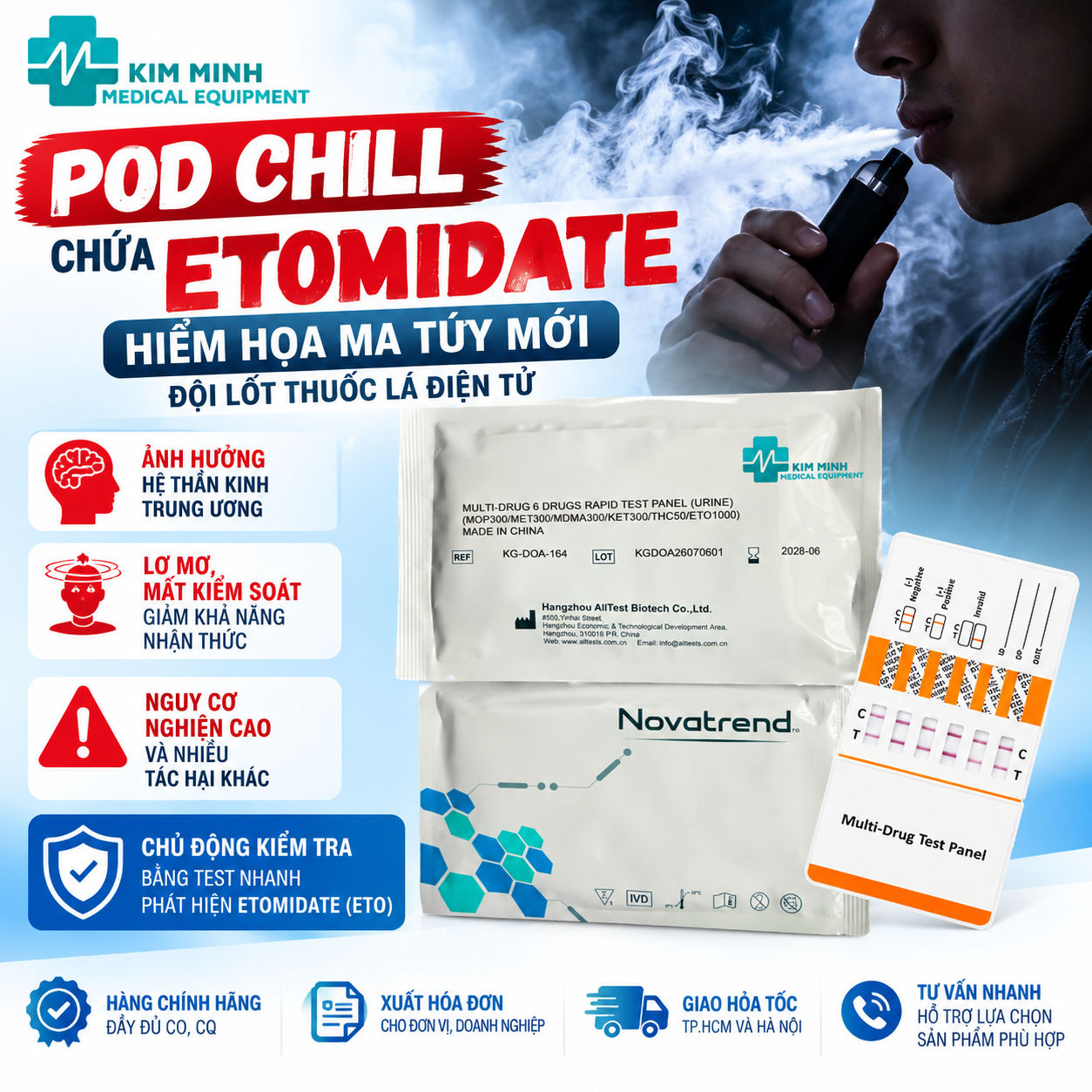 Pod Chill chứa Etomidate: Mối nguy ma túy mới núp bóng thuốc lá điện tử