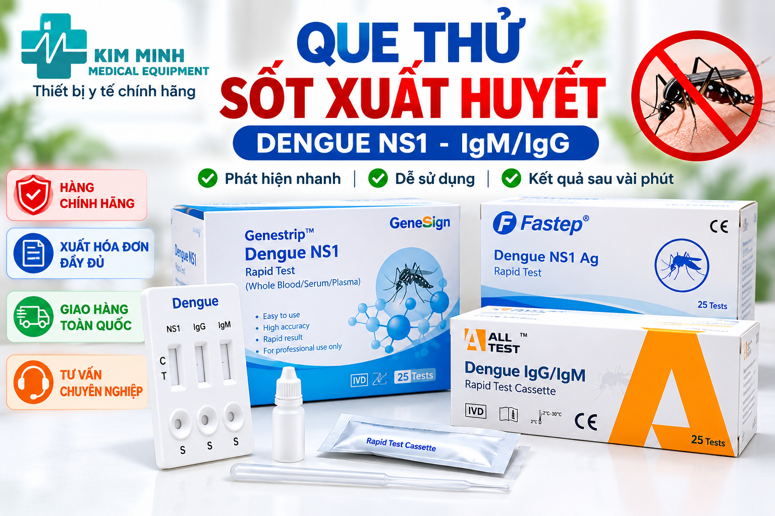 Que Thử Sốt Xuất Huyết Mua Ở Đâu? TBYT KIM MINH