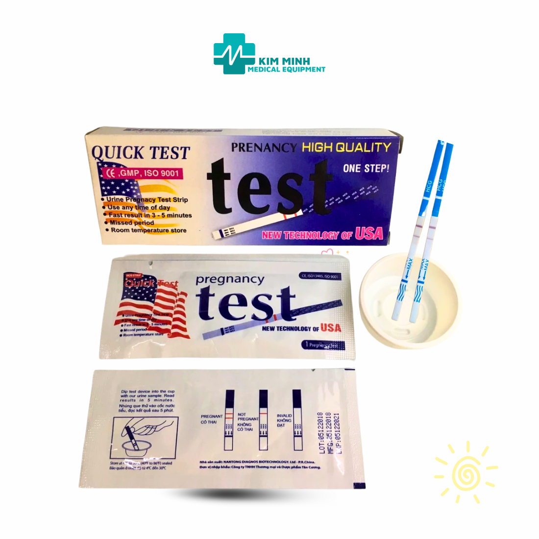 Que thử thai Quick Test - Thiết bị Y tế Kim Minh