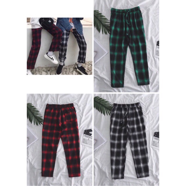 Quần jogger ENG caro - Xanh - XL