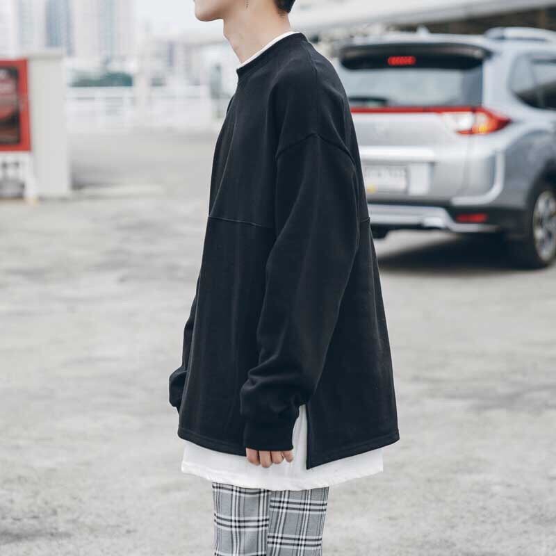 Áo nỉ FK trơn đáp trắng - Đen - XL