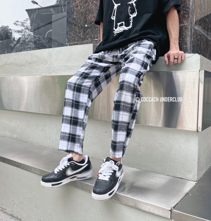 Quần Baggy Coccach caro - Trắng - M