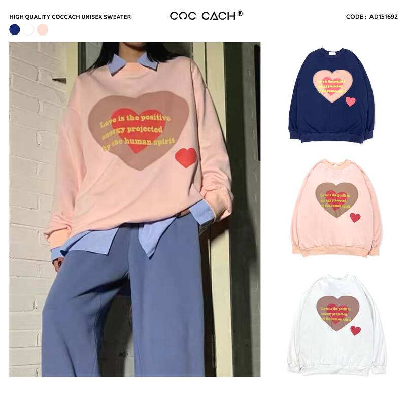 Áo nỉ Love is The Positive - Hồng - M