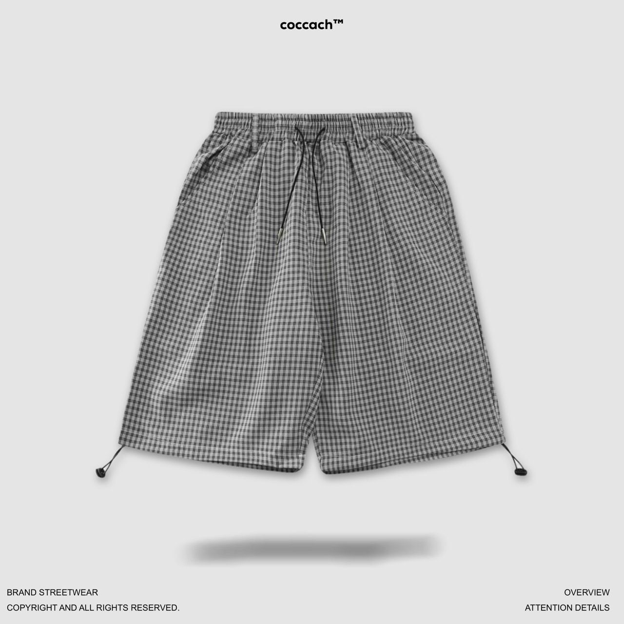 Quần shorts kẻ cao cấp - Xám - M